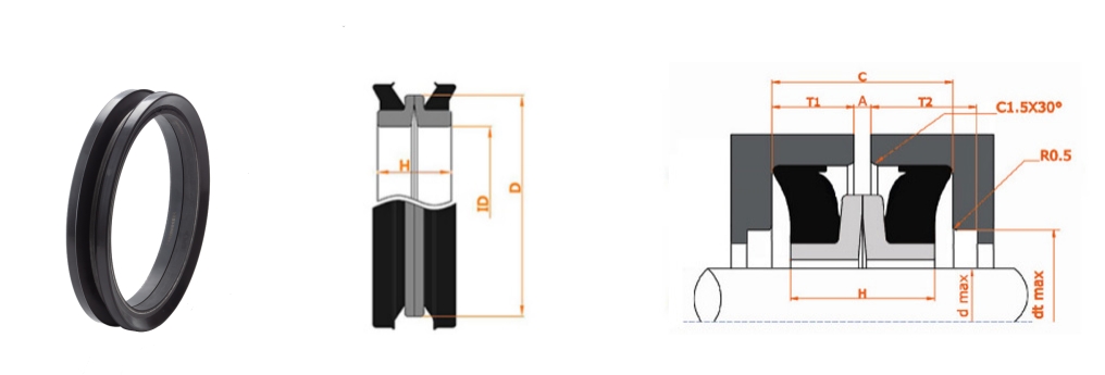 Square Bore/Trapezoid Type Mechanical Face Seal